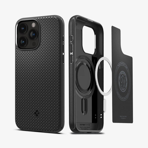 ACS06597 - iPhone 15 Pro Max Case Mag Armor (MagFit) in matte black showing the back